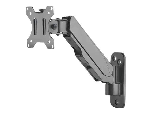 Manhattan TV & Monitor Mount, Wall, Spring Arm, 1 screen, Screen Sizes: 17-32", Black, VESA 75x75 to 100x100mm, Max 8kg, Height Adjustable Swivel Arm (2 pivots), Lifetime Warranty - Klammer - für TV / Bildschirm - Kunststoff, Aluminium, Stahl - Bildschirm