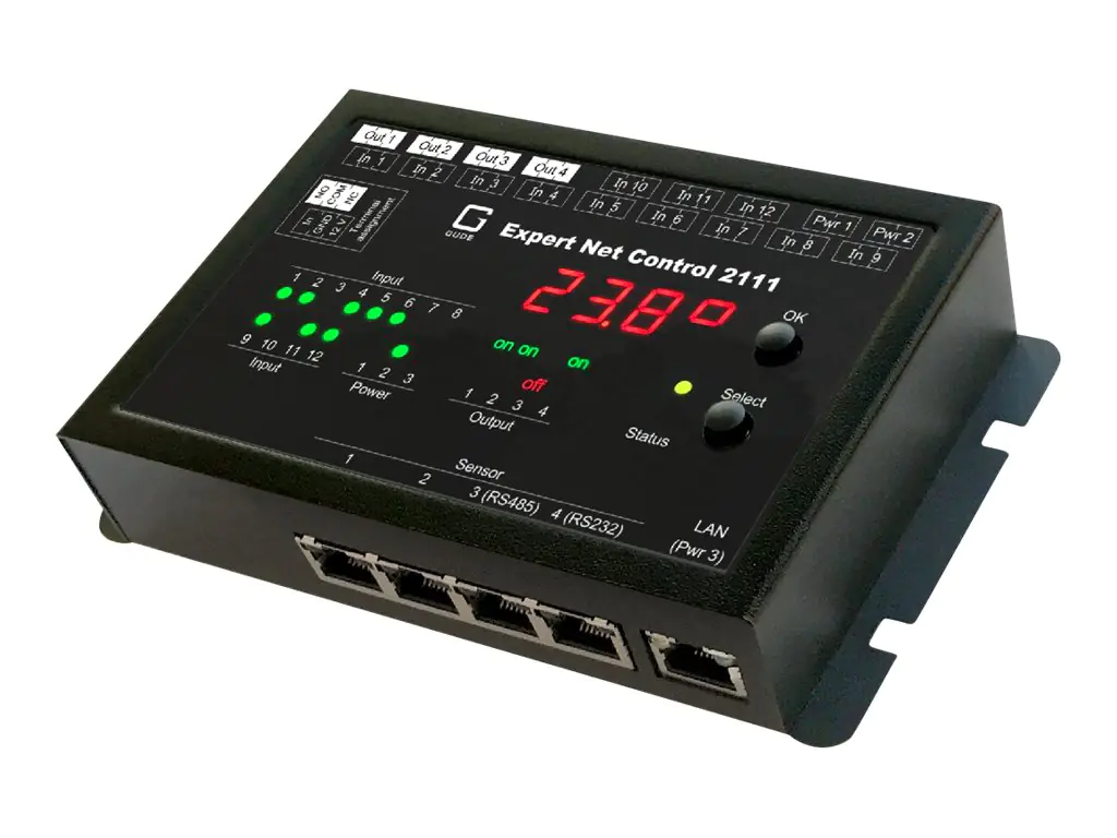 Gude Expert Net Control 2111-1 - Überwachungseinheit für Stromversorgung (DIN-Schienenmontage möglich) - Ethernet 10/100