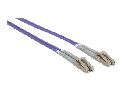 Intellinet Fibre Optic Patch Cable, OM4, LC/LC, 3m, Violet, Duplex, Multimode, 50/125 Âµm, LSZH, Fiber, Lifetime Warranty, Polybag - Patch-Kabel - LC Multi-Mode (M) bis LC Multi-Mode (M) - 3 m - Glasfaser - Duplex - 50/125 Mikrometer - OM4 - halogenfrei -