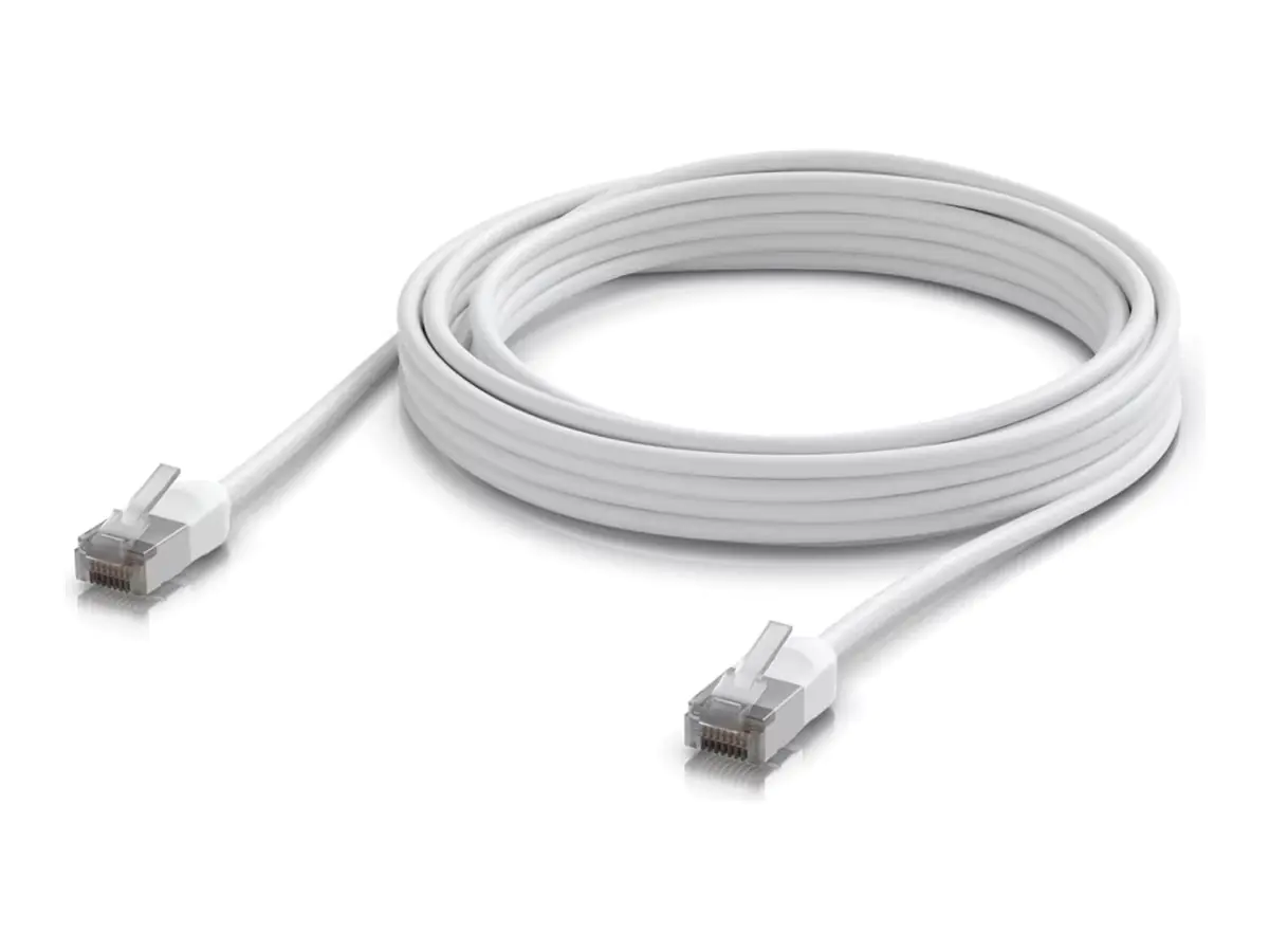 UbiQuiti UniFi - Patch-Kabel - RJ-45 (M) zu RJ-45 (M) - 5 m - 3.5 mm - abgeschirmt - CAT 6a - robust, im Freien, geschirmt - weiß