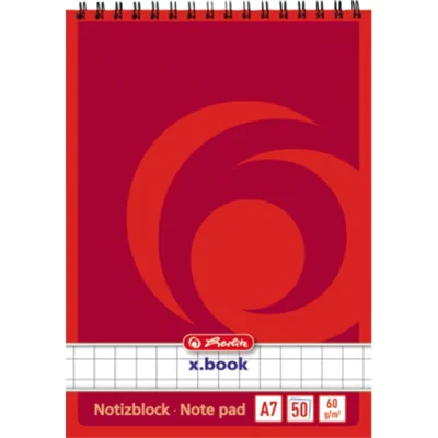 Herlitz Notizblock 110734 DIN A7 50Blatt kariert weiß