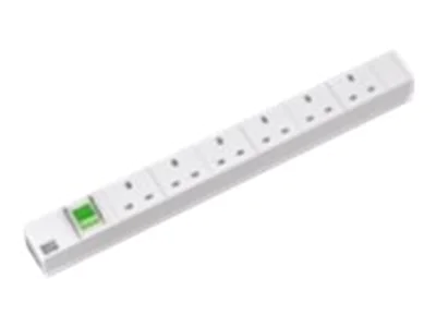 Bachmann - Stromverteilungseinheit (Rack - einbaufähig) - Wechselstrom 240 V - Ausgangsanschlüsse: 6 - 48.3 cm (19") - 2 m - Großbritannien - Hellgrau, RAL 7035