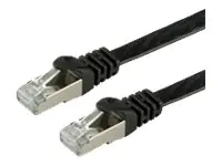 VALUE - Patch-Kabel - RJ-45 (M) zu RJ-45 (M) - 5 m - FTP - CAT 6 - geschirmt, geformt, ohne Haken, flach - Schwarz