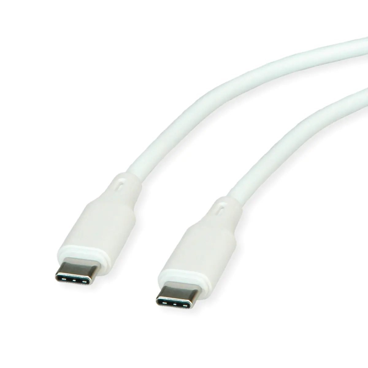 ROLINE USB 2.0 Kabel C-C ST/ST Silikon 60W 1m Weiss - Kabel - Digital/Daten