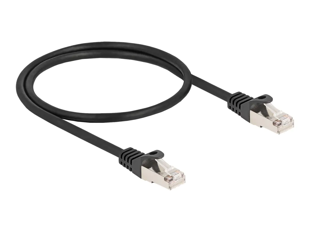Delock - Netzwerkkabel - RJ-50 (M) zu RJ-50 (M) - 50 cm - S/FTP - ohne Haken - Schwarz