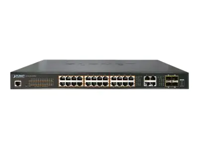 PLANET GS-4210-24P4C - Switch - managed - 24 x 10/100/1000 (PoE+) + 4 x Kombi-Gigabit-SFP - Desktop, an Rack montierbar - PoE+ (220 W)