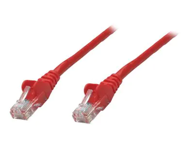 Intellinet Network Patch Cable, Cat5e, 3m, Red, CCA, U/UTP, PVC, RJ45, Gold Plated Contacts, Snagless, Booted, Lifetime Warranty, Polybag - Patch-Kabel - RJ-45 (M) zu RJ-45 (M) - 3 m - UTP - CAT 5e - geformt, ohne Haken - Rot
