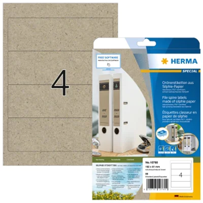 HERMA 10760, Braun, Rechteck, Permanent, 192 x 61 mm, A4, Papier