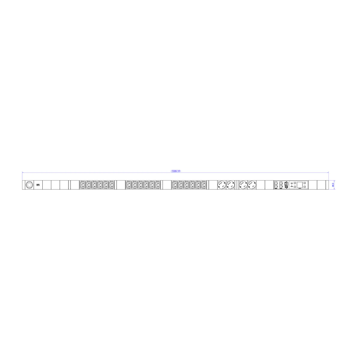 Bachmann BlueNet BN7500 - Stromverteilungseinheit (Rack - einbaufähig) - Wechselstrom 230 V - Ethernet 10/100, USB - Ausgangsanschlüsse: 22 (18 x IEC 60320 C13, 4 x CEE 7/3) - 3 m Schnur