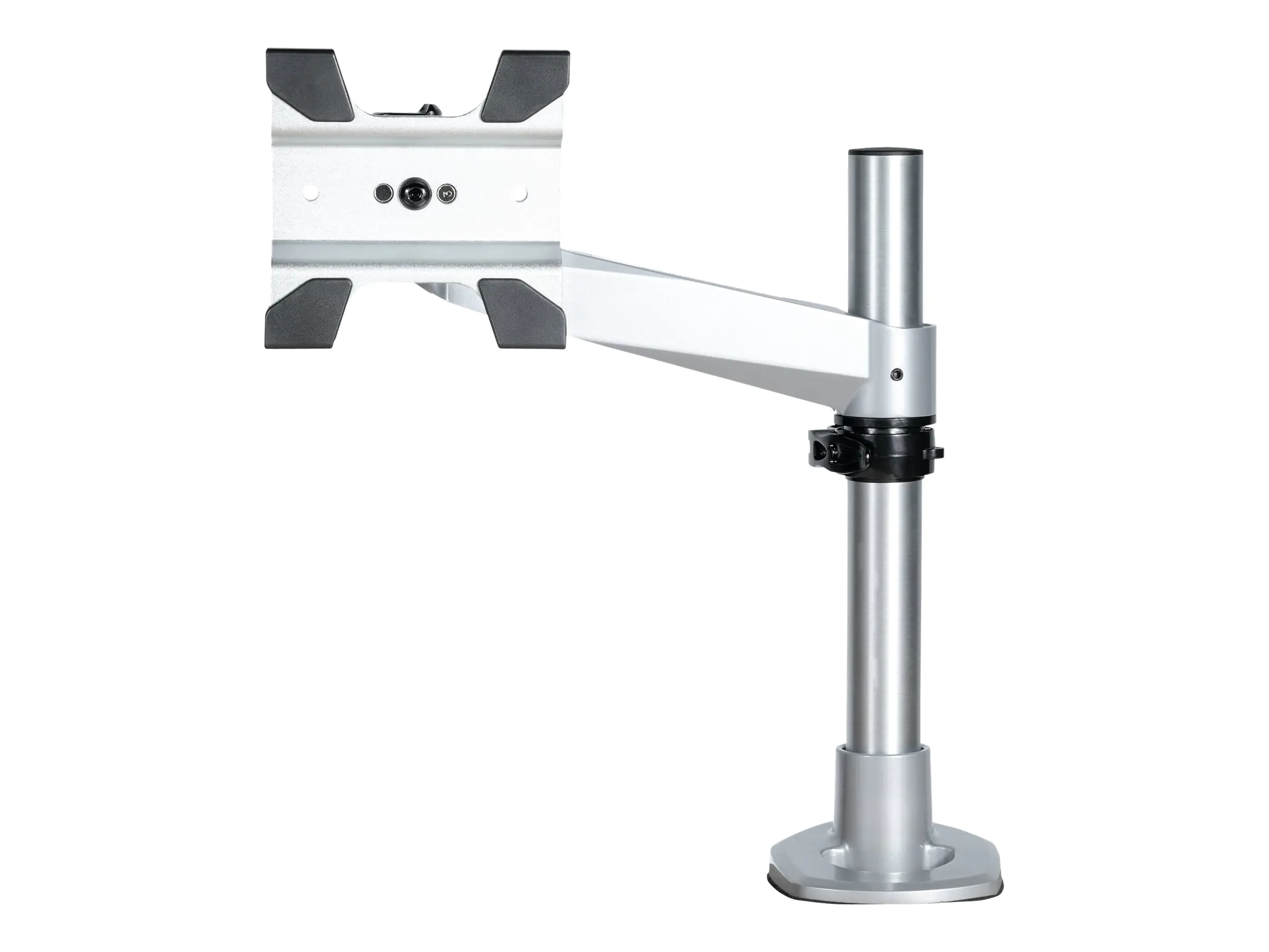 StarTech Desk Mount Monitor Arm, VESA or Apple iMac/Thunderbolt Display up to 14kg, Articulating Height Adjustable Single Desktop Monitor Pole Mount, Desk Clamp or Grommet, Silver - Small Footprint Design (ARMPIVOTB2) - Befestigungskit - einstellbarer Arm