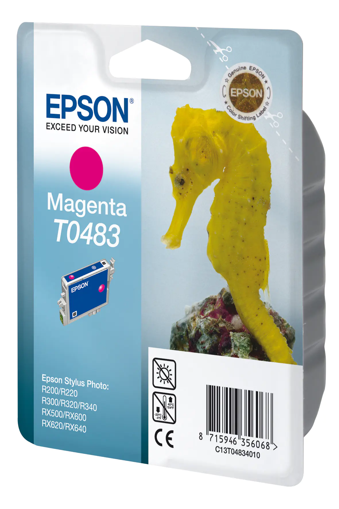 Epson T0483 - 13 ml - Magenta - Original - Blisterverpackung - Tintenpatrone - für Stylus DX3800; Stylus Photo R200, R220, R300, R320, R340, RX500, RX600, RX620, RX640