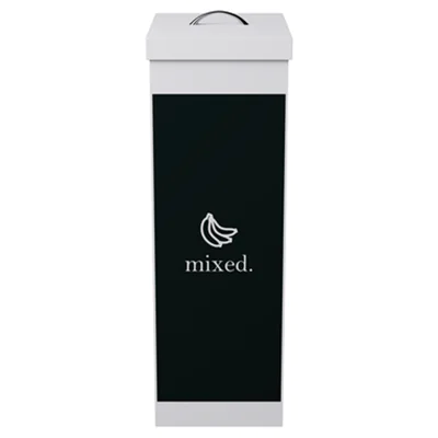 Paperflow Abfallsammelsystem 36,6 x 76 x 26,3 cm (B x H x T) 60l 1 Sortierfach Polystyrol weiß/schwarz