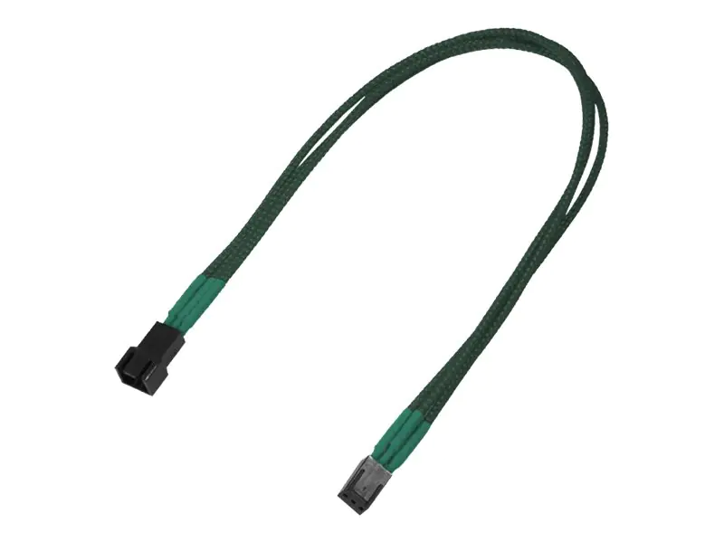 Nanoxia - Verlängerungskabel für Lüfterspannungsversorgung - 3 PIN Internal Power (W) bis 3 PIN Internal Power (M) - 30 cm - grün