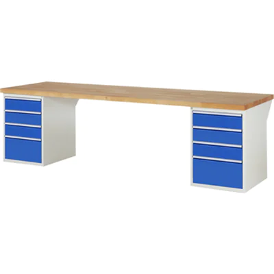 RAU Werkbank 7000 3.000 x 890 x 900 mm (B x H x T) enzianblau lichtgrau