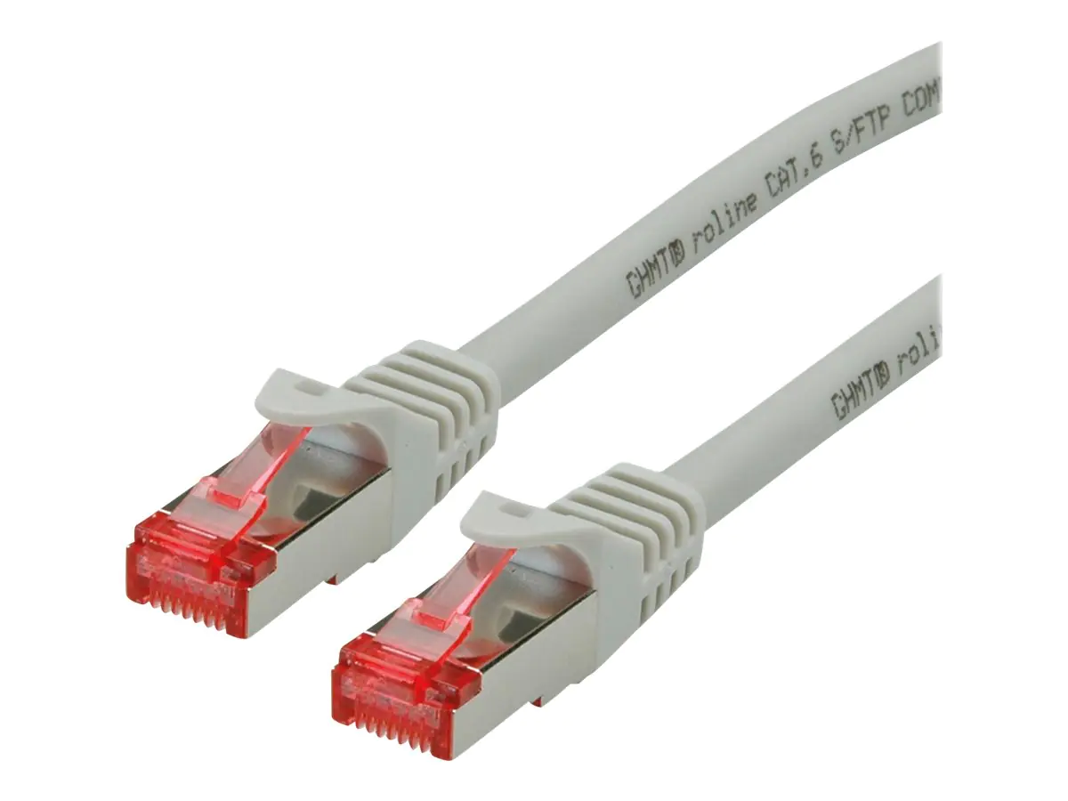 Roline - Patch-Kabel - RJ-45 (M) bis RJ-45 (M) - 5 m - SFTP, PiMF - CAT 6 - halogenfrei, geformt, verseilt - Grau