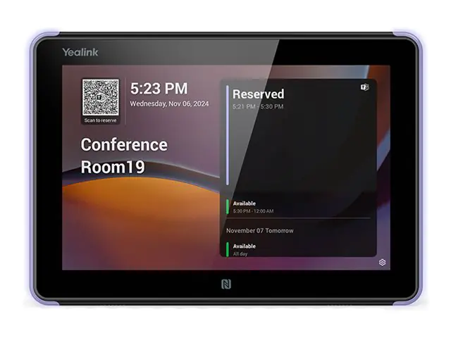 Yealink RoomPanel E2 - Raummanager - kabelgebunden, kabellos - 802.11a/b/g/n/ac, Bluetooth 5.0, NFC - 10/100 Ethernet