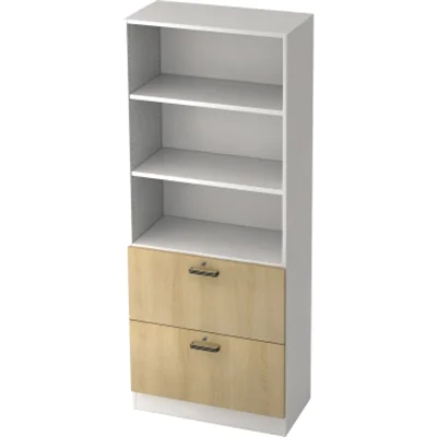 Hammerbacher Registraturschrank V7300/W/E/SG 5OH weiß/eiche