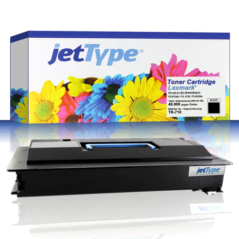 jetType Toner kompatibel zu Kyocera/Mita 1T02G10EU TK710 Schwarz 40.000 Seiten 1 Stück