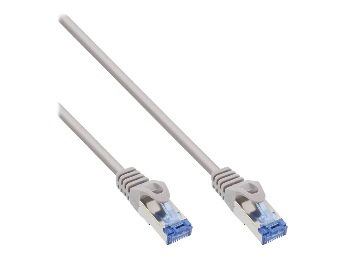 InLine - Patch-Kabel - RJ-45 (M) zu RJ-45 (M) - 1.5 m - SFTP, PiMF - CAT 6a - halogenfrei, geformt, ohne Haken - Grau