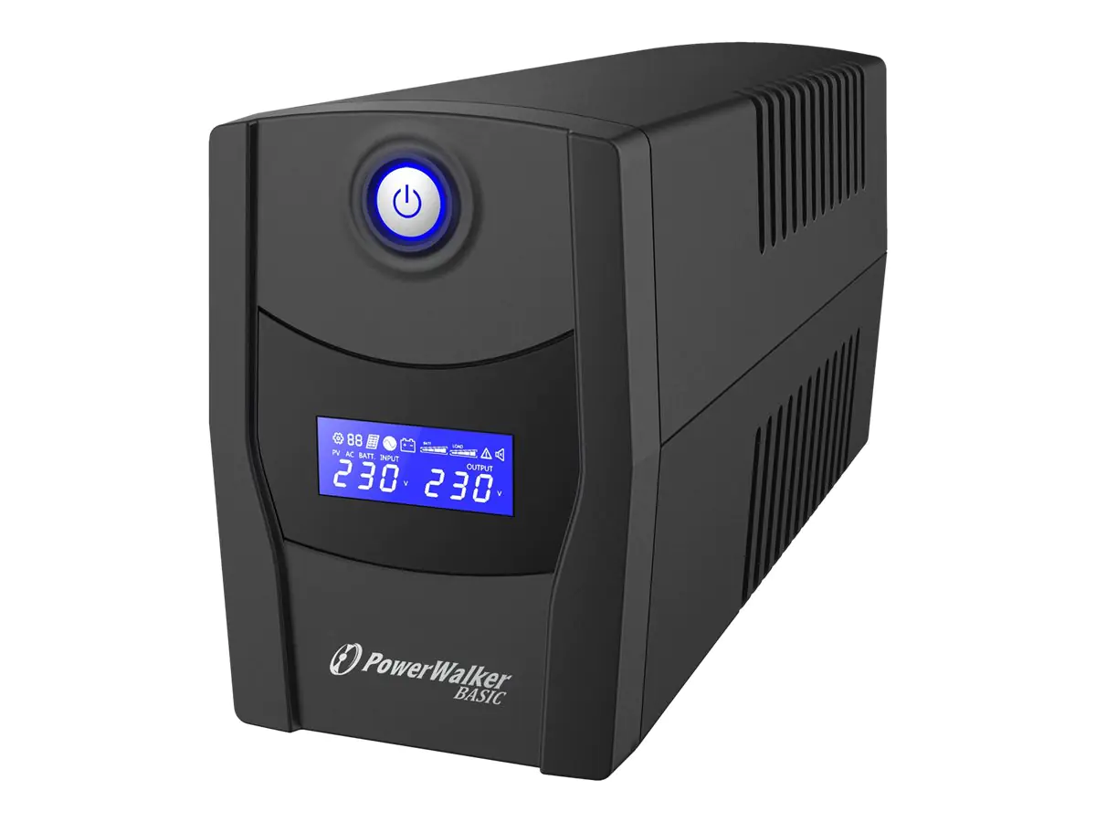 PowerWalker Basic VI 600 STL - USV - Wechselstrom 162 - 290 V - 360 Watt - 600 VA - 7 Ah - USB - Ausgangsanschlüsse: 2