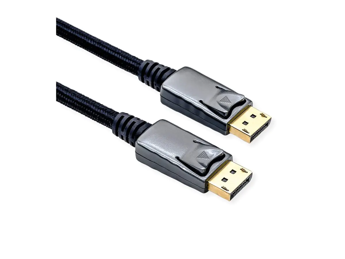 Roline - DisplayPort-Kabel - DisplayPort (M) zu DisplayPort (M) - DisplayPort 1.4 - 2 m - unterstützt 8K 60 Hz (7680 x 4320), unterstützt 4K 120 Hz (3840 x 2160) - Schwarz
