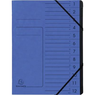 Exacompta Ordnungsmappe 541202E DIN A4 12Fächer Karton blau