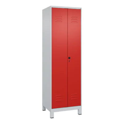 C+P Putzmittelschrank Classic PLUS 600 x 1.950 x 500 mm (B x H x T) Stahl Farbe der Front: verkehrsrot Farbe des Korpus: lichtgrau