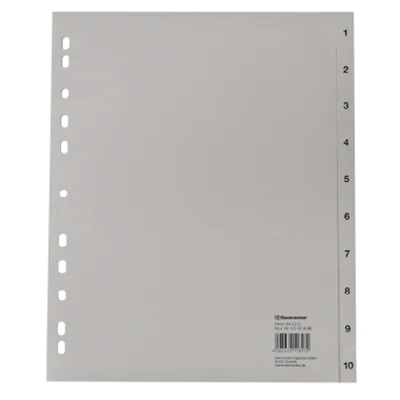 Soennecken Register 2132 DIN A4 1-10 volle Höhe Überbreite PP grau