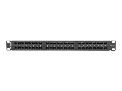 Lanberg PPU5-1048-B - Patch Panel - CAT 5e - UTP - RJ-45 X 48 - RAL 9004, Schwarz - 1U - 48.3 cm
