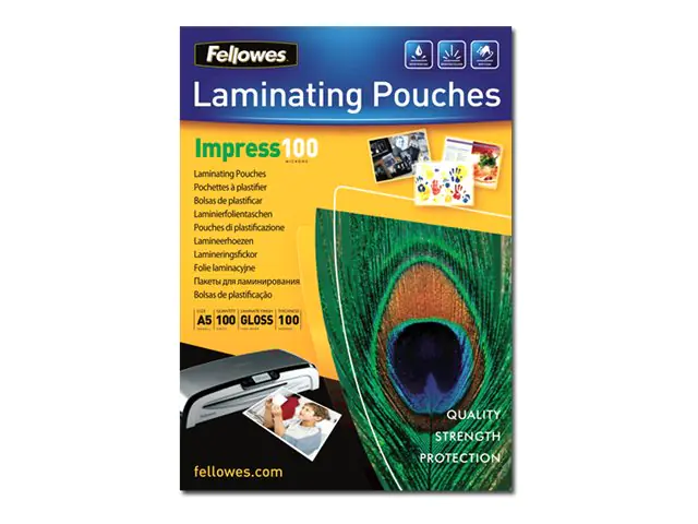Fellowes Laminating Pouches Impress 100 Micron - 100 Mikrometer - 100er-Pack - glänzend - A5 (148 x 210 mm) 5351002