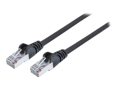 Intellinet Network Patch Cable, Cat7 Cable/Cat6A Plugs, 1.5m, Black, Copper, S/FTP, LSOH / LSZH, PVC, RJ45, Gold Plated Contacts, Snagless, Booted, Polybag - Patch-Kabel - RJ-45 (M) bis RJ-45 (M) - 1.5 m - SFTP - CAT 7 (Kabel) / CAT 6a (Anschlüsse) - halo