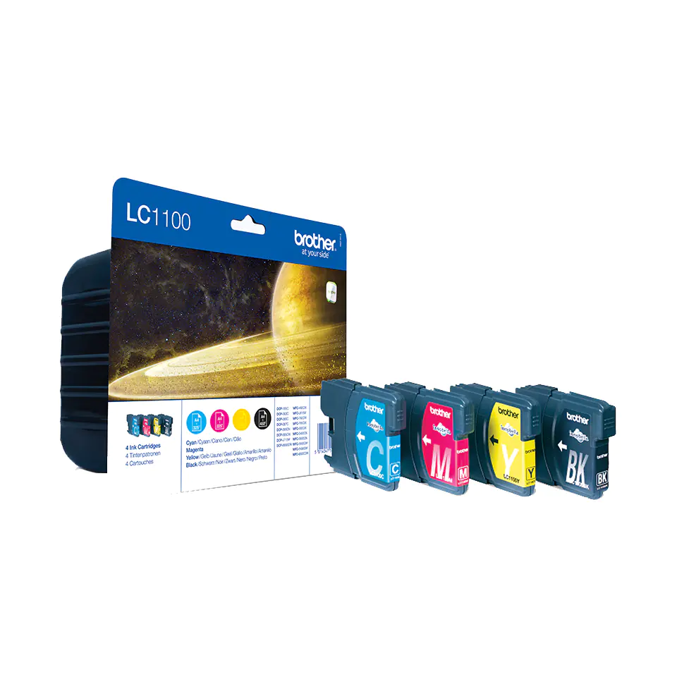Brother LC1100 Value Pack - 4er-Pack - Schwarz, Gelb, Cyan, Magenta - Original - Tintenpatrone - für Brother DCP-185, DCP-385, DCP-6690, MFC-490, MFC-5490, MFC-5890, MFC-6490, MFC-990