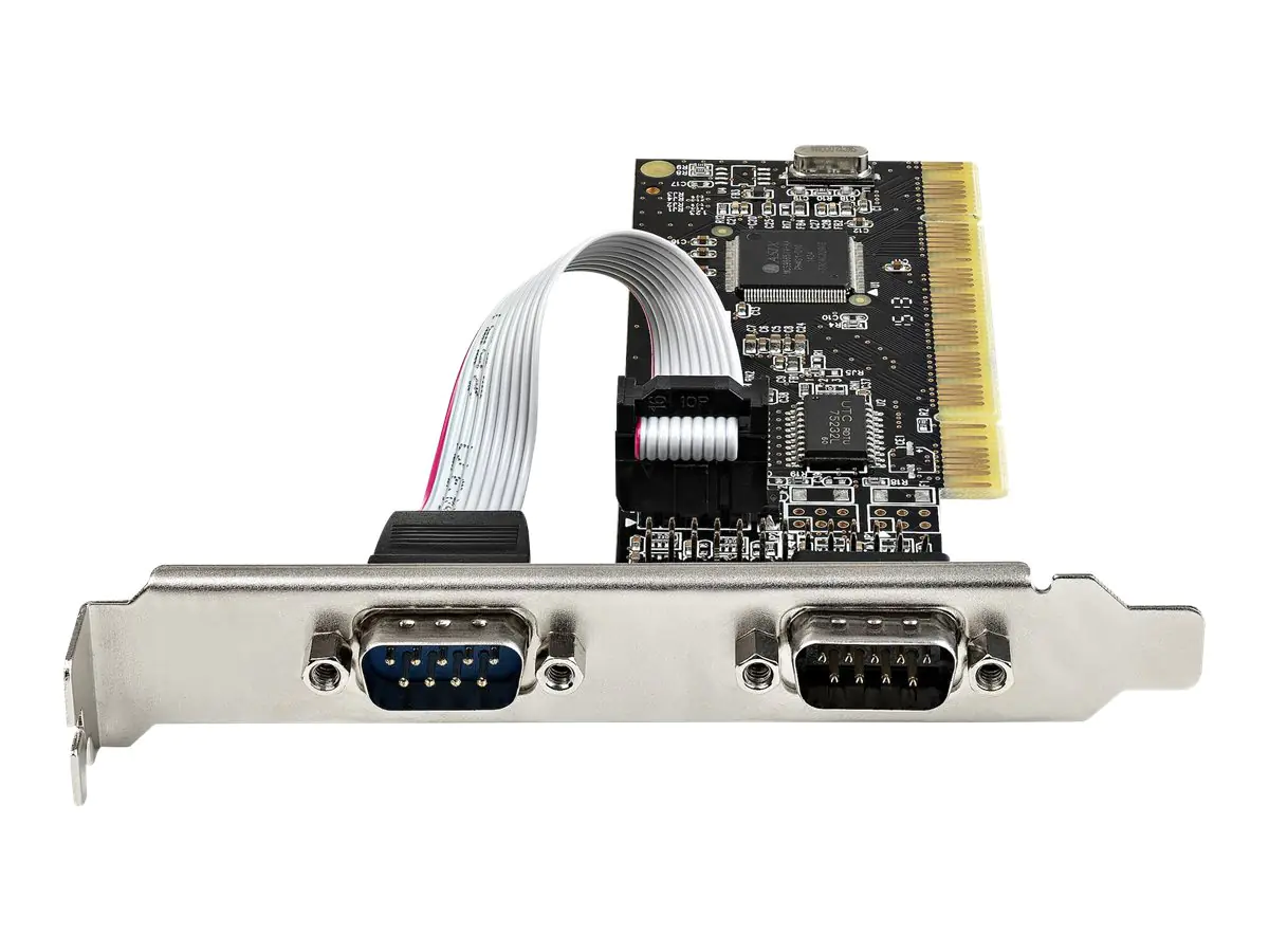 StarTech RS232 PCI Karte - PCI auf 2 Serielle Port-Karte - PCI 2-Port DB9 Serielle Controller-Karte RS232 - Schnittstellenkarte - PCI Expansion - Erweiterungskarte für Desktops (PCI2S1P2) - Serieller Adapter - PCIe Low-Profile - RS-232 x 2 - Schwarz