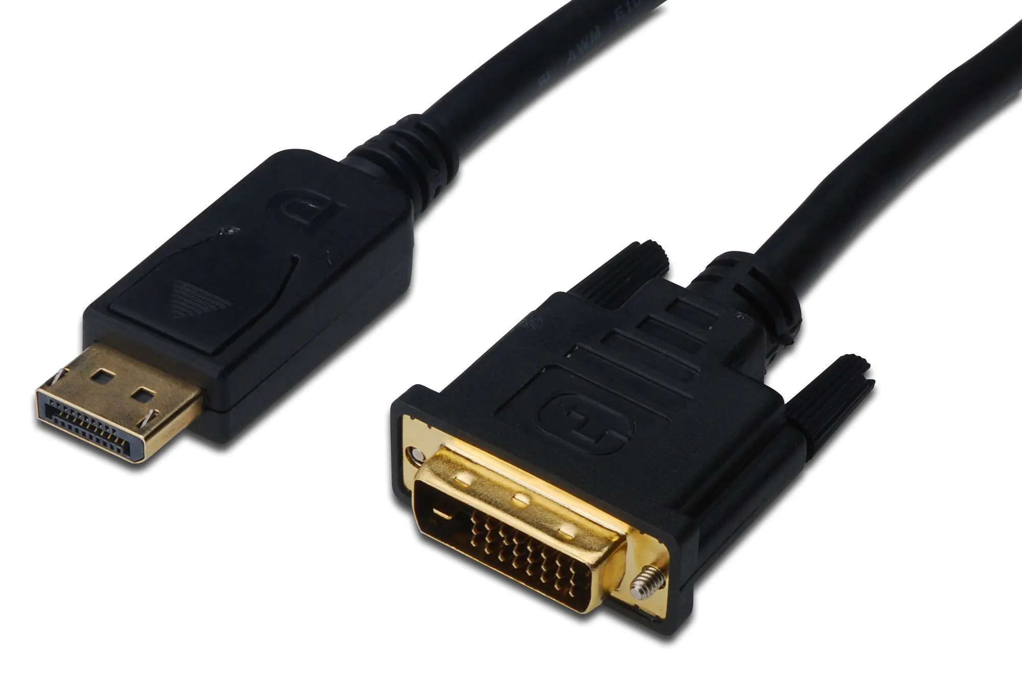 Digitus - DisplayPort-Kabel - Dual Link - DisplayPort (M) zu DVI-D (M) - 2 m - geformt, Daumenschrauben - Schwarz