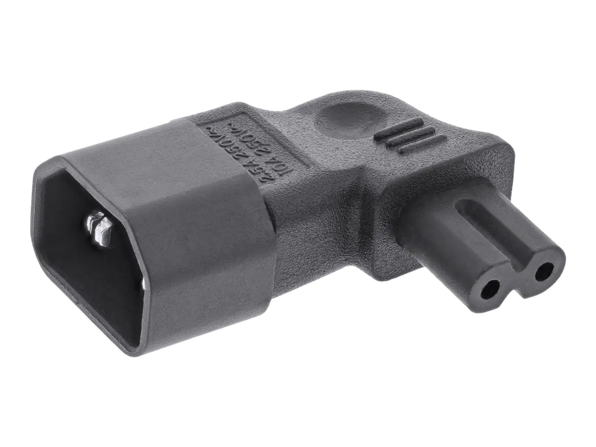 InLine - Adapter für Power Connector - IEC 60320 C14 links abgewinkelt zu power IEC 60320 C7 nach rechts abgewinkelt - 2.5 A - Schwarz