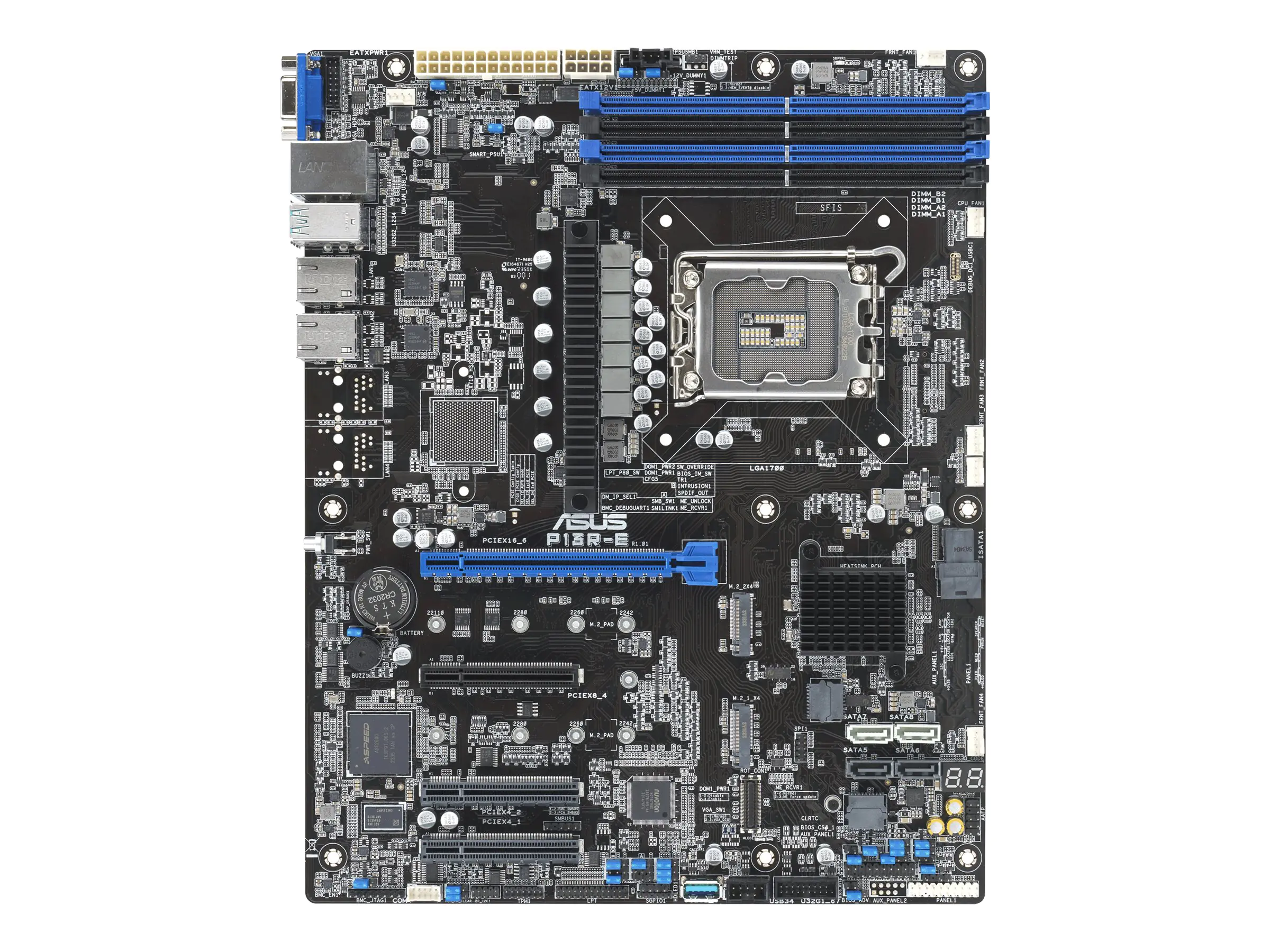 ASUS P13R-E - Motherboard - ATX - LGA1700-Sockel - C266 Chipsatz - USB 3.2 Gen 1, USB 3.2 Gen 2 - Gigabit LAN - Onboard-Grafik