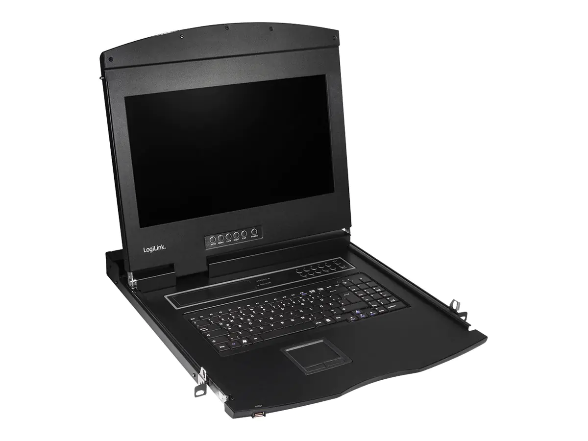 LogiLink LC702GE - KVM-Konsole - PS/2, USB - QWERTZ - 43.9 cm (17.3") - Rack - einbaufähig - 1920 x 1080 Full HD (1080p) @ 60 Hz - AHVA - 600:1 - 1U