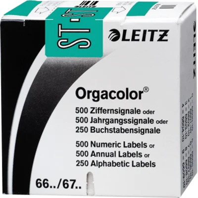Leitz Buchstabensignal Orgacolor 66371000 ST türkis 250 St./Pack.