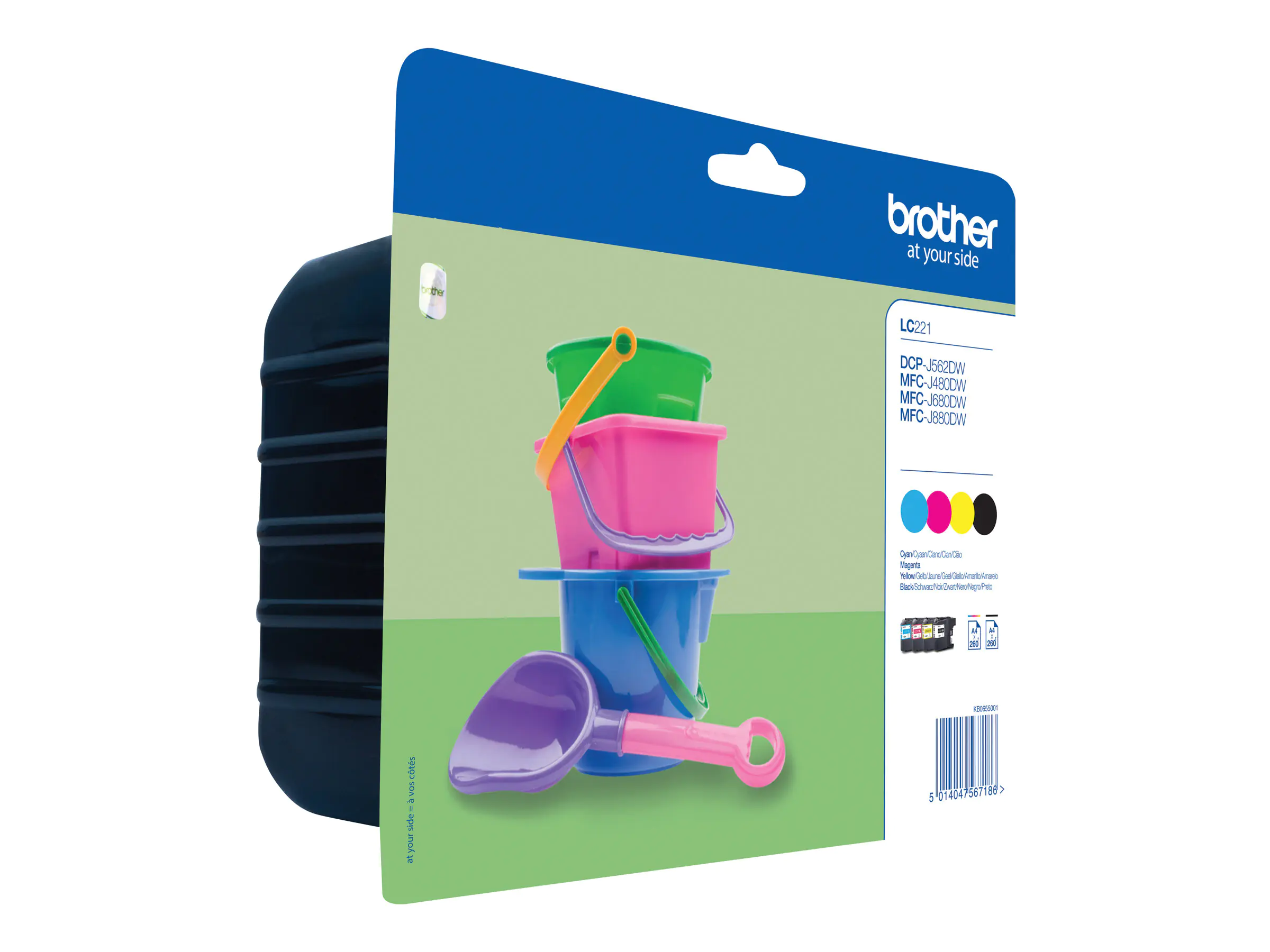 Brother LC221 Value Pack - 4er-Pack - Schwarz, Gelb, Cyan, Magenta - Original - Tintenpatrone - für Brother DCP-J562DW, MFC-J480DW, MFC-J680DW, MFC-J880DW