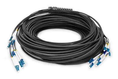 Digitus - Kabelpeitsche - LC/UPC Einzelmodus (S) zu LC/UPC Einzelmodus (S) - 100 m - Glasfaser - 9/125 Mikrometer - G.657.A1/OS2 - halogenfrei, innen/außen - Schwarz
