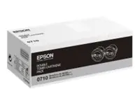 Epson 0710 - 2er-Pack - mit hoher Kapazität - Schwarz - original - Tonerpatrone - für WorkForce AL-M200DN, AL-M200DN Double pack bundle ETD, AL-M200DW, AL-MX200DNF, AL-MX200DWF