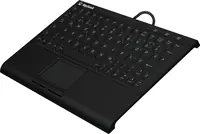 KeySonic KSK-3211ELU Super-Mini Tastatur DE-Layout Hintergrundbeleuchtung Touchpad