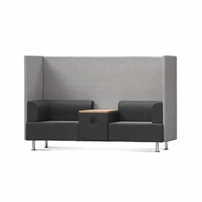 rocada Besprechungszone Be Soft 1.290 x 680 x 2.000 mm (B x H x T) 2 Sitzeinheiten grau eiche