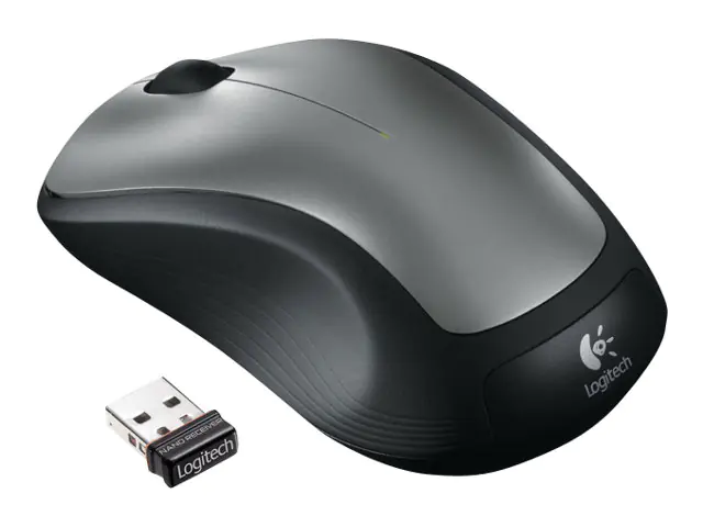 Logitech M310 - Maus - rechts- und linkshändig - optisch - 3 Tasten - kabellos - 2.4 GHz - kabelloser Empfänger (USB) - Silber