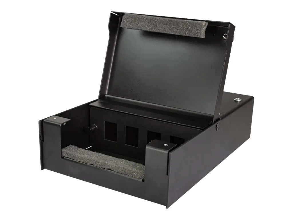 LogiLink Consolidation Point Box (CP) - Kabelanschlusskasten - Deckenmontage, Oberfläche montierbar, Unterboden - Schwarz, RAL 9005 - 4 Ports