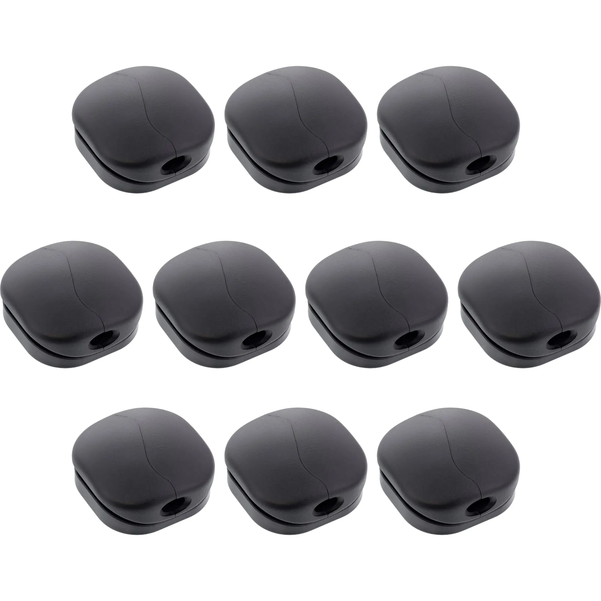 InLine 10er Pack Click Kabelmanager 1-Line - schwarz