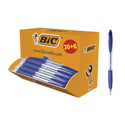 BIC® Kugelschreiber ATLANTIS® Classic 0,4mm blau dokumentenecht Farbe des Schaftes: transparent 36 St./Pack.