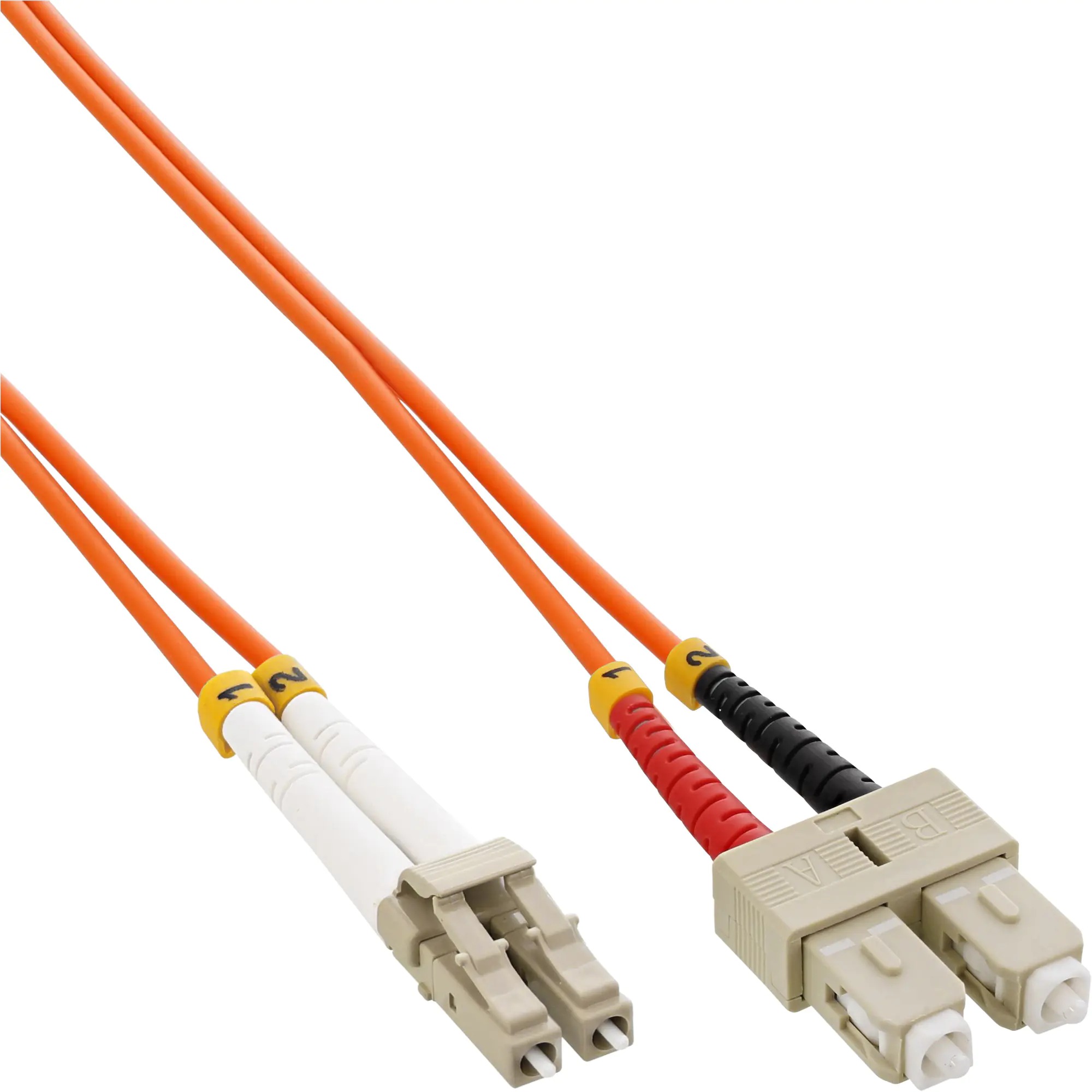 InLine - Patch-Kabel - LC (M) zu SC (M) - 25 m - Glasfaser - 50/125 Mikrometer - OM2 - halogenfrei