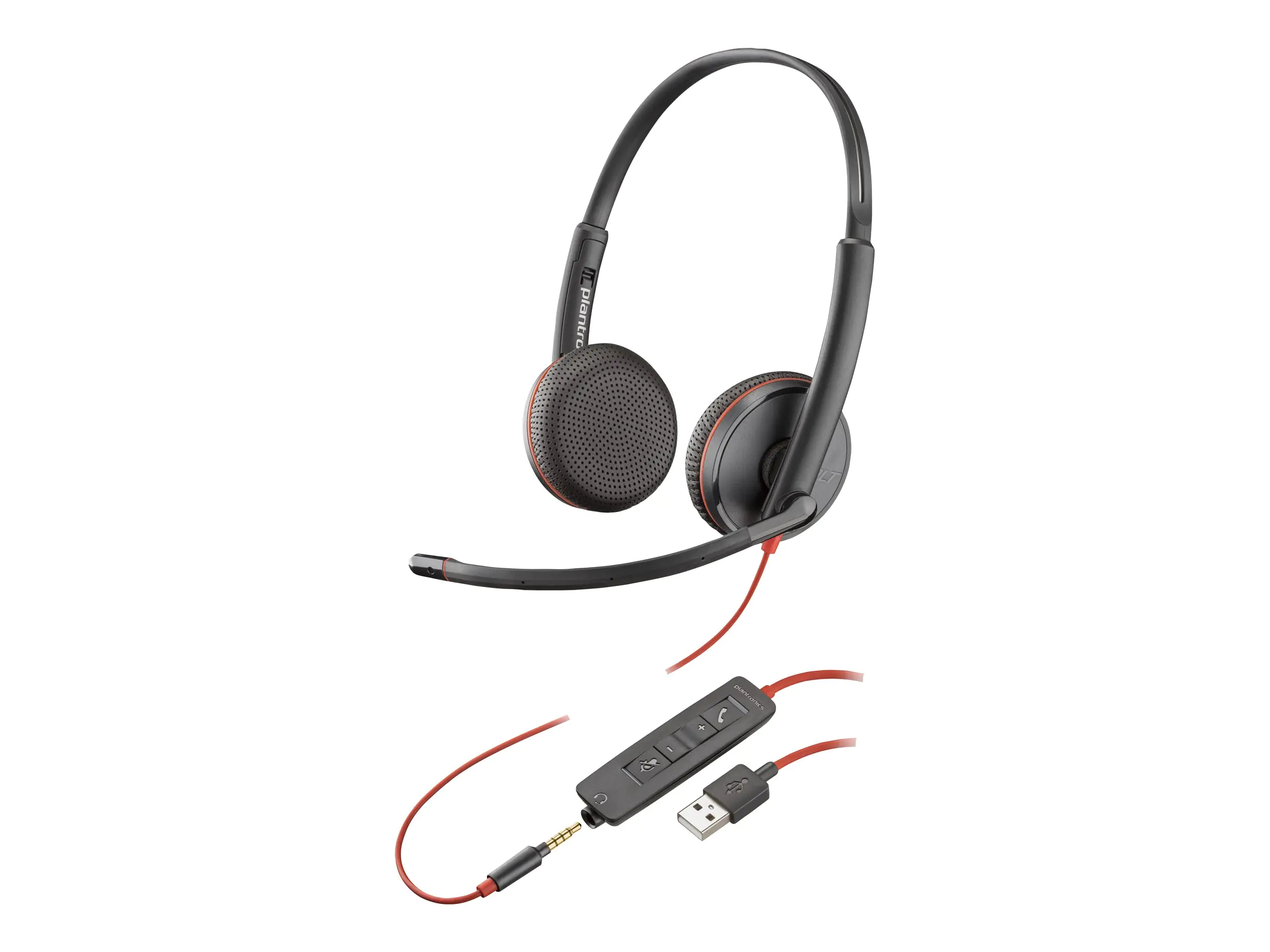 Poly Blackwire C3225 - Blackwire 3200 Series - Headset - On-Ear - kabelgebunden - 3,5 mm Stecker - Schwarz - Skype-zertifiziert, Cisco Jabber Certified, Avaya Certified