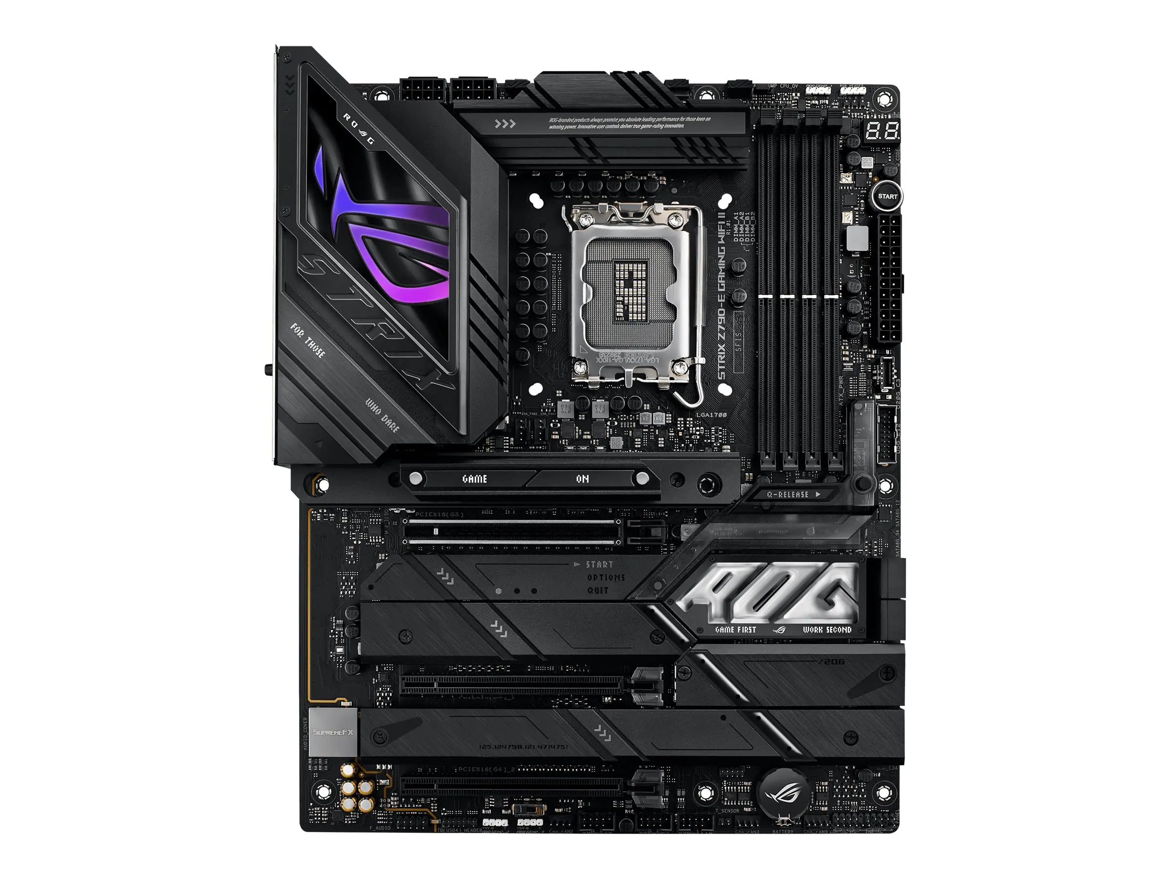ASUS ROG STRIX Z790-E GAMING WIFI II - Motherboard - ATX - LGA1700-Sockel - Z790 Chipsatz - USB 3.2 Gen 1, USB 3.2 Gen 2, USB-C 3.2 Gen2, USB-C 3.2 Gen 2x2 - 2.5 Gigabit LAN, Wi-Fi 7, Bluetooth - Onboard-Grafik (CPU erforderlich) - HD Audio (8-Kanal)